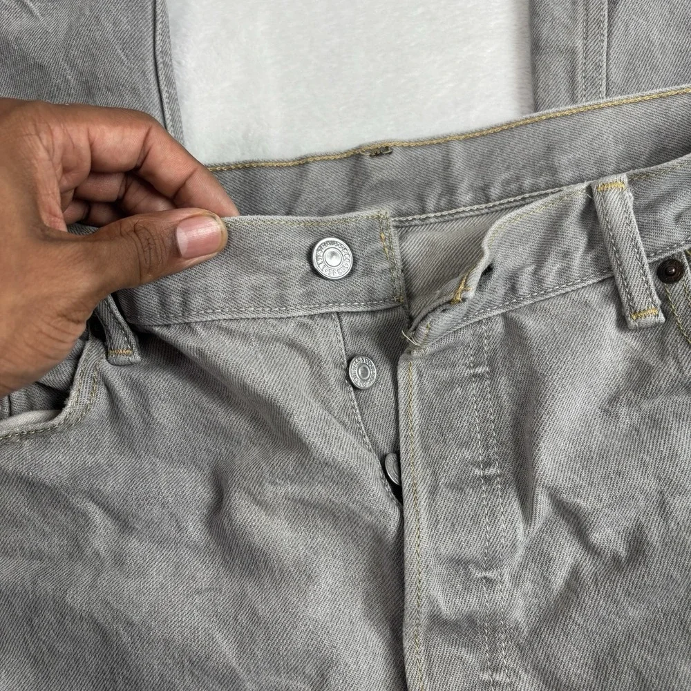 Levi's 501‎ Denim Grey Jeans Distressed Waist 36